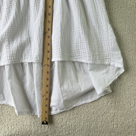 Tempo Paris Blouse White Gauzy Oversized Peasant Top Sz S High/lo Minimalist - Picture 7 of 8